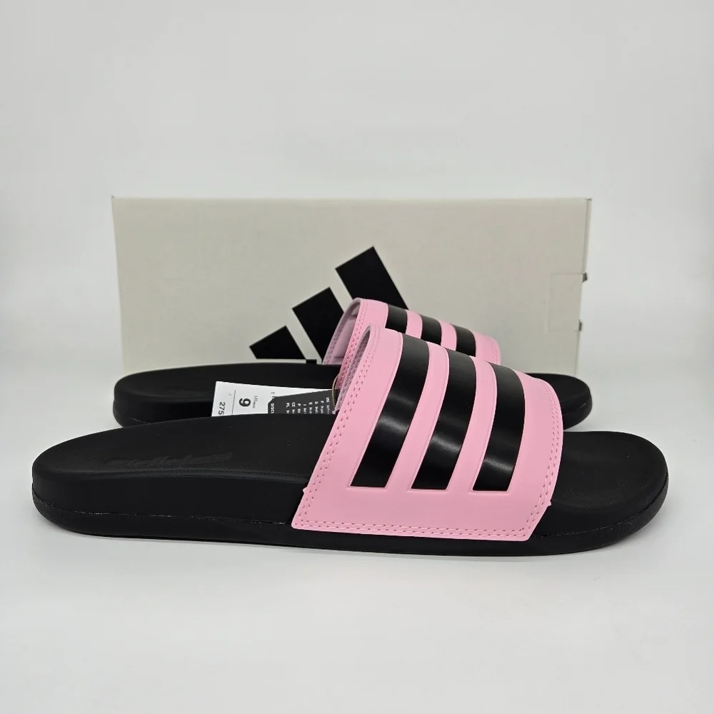 New adidas Adilette Comfort Slides True Pink Core Black Men's Shoes Size 11